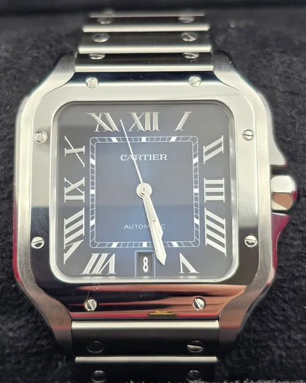 Cartier Santos De Cartier 39.8MM Blue Dial Steel Bracelet (WSSA0071)