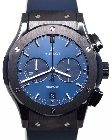 Hublot Classic Fusion Chronograph 42MM Blue Dial Rubber Strap (541.CM.7170.LR)