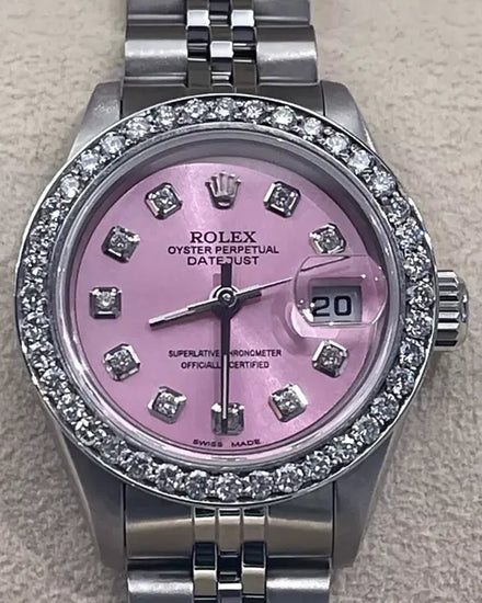 Rolex Lady-Datejust 26MM Aftermarket Pink Dial Jubilee Bracelet (69174)