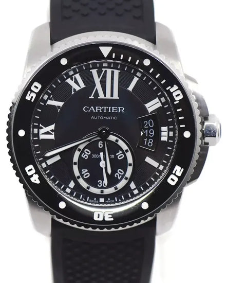 Cartier Calibre de Cartier Diver 42MM Black Dial Rubber Strap (W7100056)