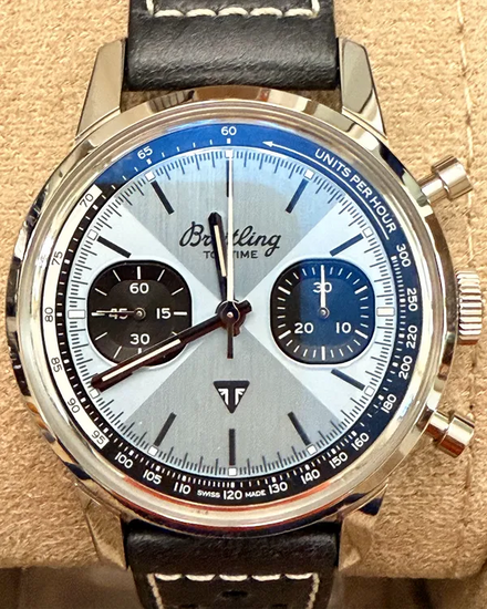 2022 Breitling Top Time "Triumph" 41MM Ice Blue Dial Leather Strap (A23311121C1X1)