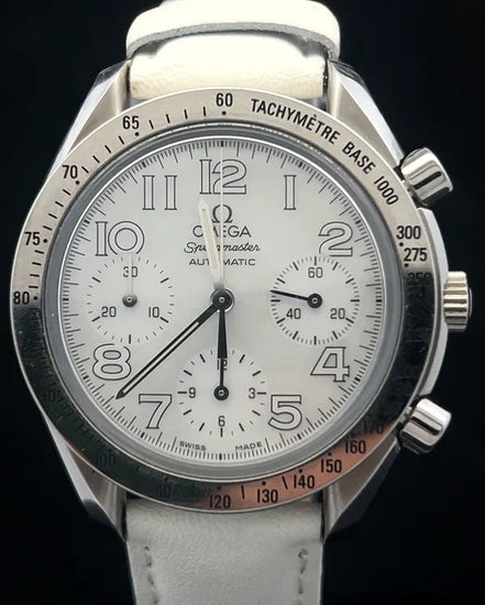 Omega Speedmaster 39MM Mother of Pearl Dial Aftermarket Leather Strap (3834.70.36)