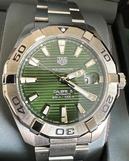 Tag Heuer Aquaracer 43MM Green Dial Steel Bracelet (WAY2015.BA0927)