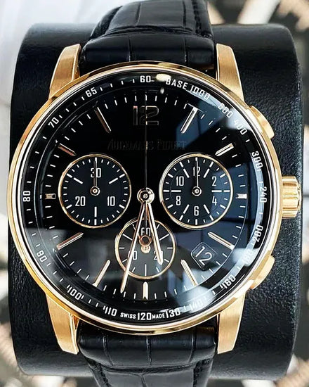 2019 Audemars Piguet Code 11.59 Chronograph 41MM Black Dial Leather Strap (26393OR)