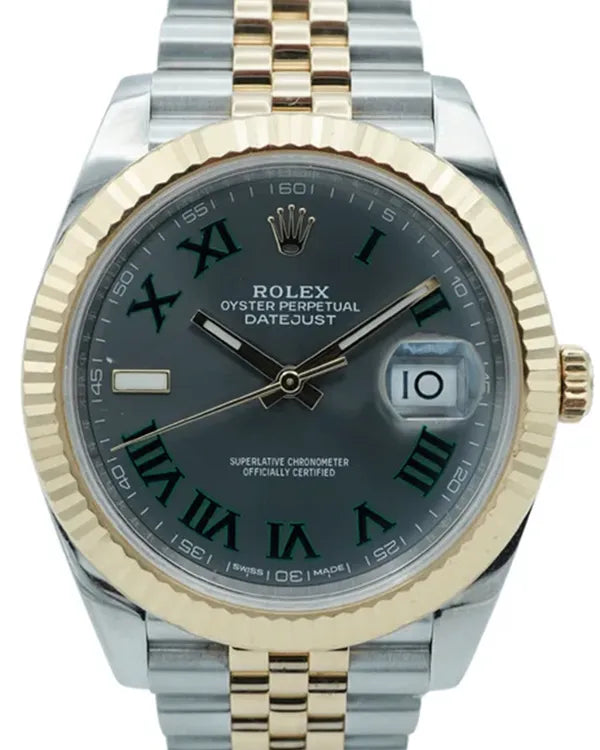 2018 Rolex Datejust "Wimbledon" 41MM Slate Dial Two-Tone Jubilee Bracelet (126333)