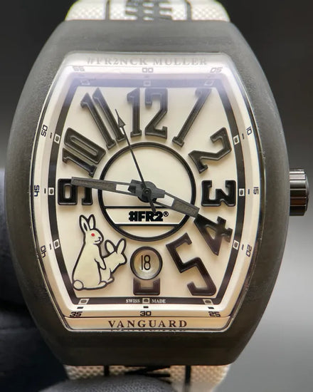 2024 Franck Muller Vanguard #FR2 "Rabbits" L.E. 41MM White Dial Textile Strap (V41SCDT FR2 GFGRNR NR)