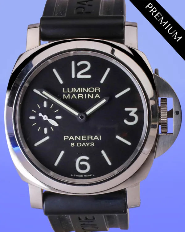 Panerai Luminor Marina 8 Days 44MM Black Dial Rubber Strap (PAM00510)