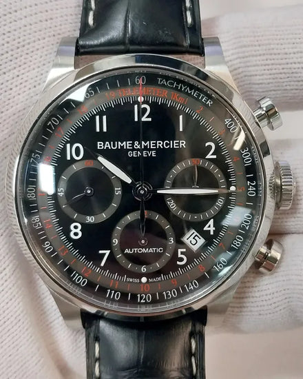 Baume & Mercier Capeland 42MM Black Dial Leather Strap (MOA10084)