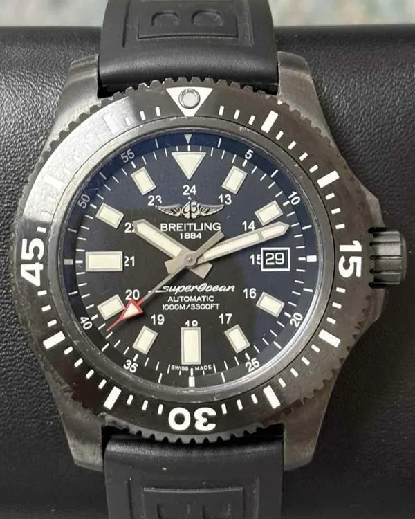 2018 Breitling Superocean Special 44MM Black Dial Rubber Strap (M1739313/BE92)