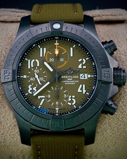 Breitling Avenger Chronograph "Night Mission" 45MM Green Dial Textile Strap (V13317101L1X1)