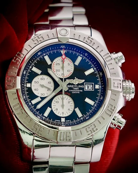 2014 Breitling Super Avenger II Chronograph 48MM Black Dial Steel Bracelet (A1337111/BC29)