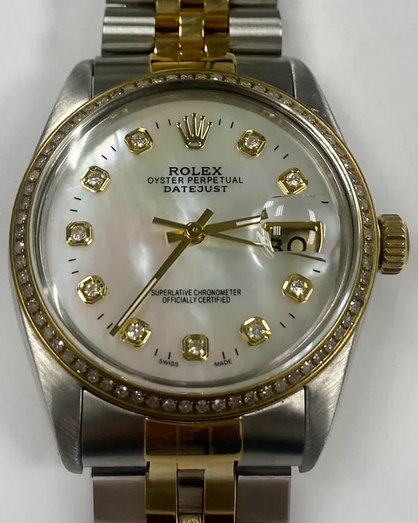 Rolex Datejust 36MM Aftermarket Mother Of Pearl Dial Two-Tone Jubilee Bracelet (16013)