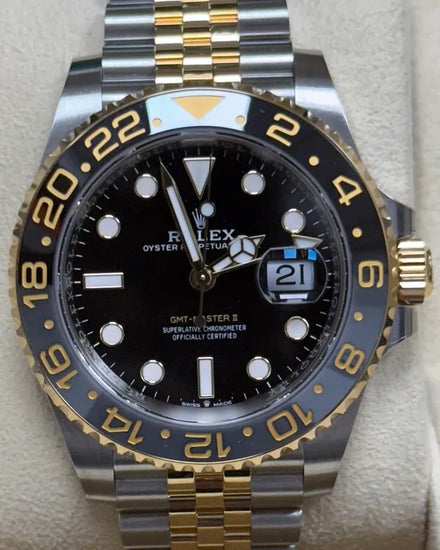 2025 Rolex GMT-Master II "Bumblebee" 40MM Black Dial Two-Tone Jubilee Bracelet (126713GRNR)