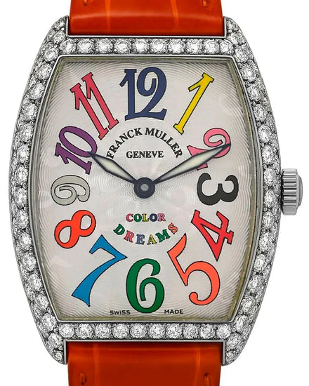 Franck Muller Color Dreams 29MM Quartz Silver Dial Leather Strap (7502 QZ COL DRM)