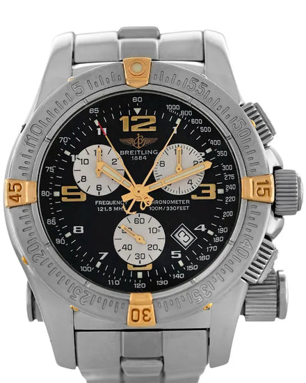 Breitling Emergency 45MM Quartz Black Dial Steel Bracelet (B73321)