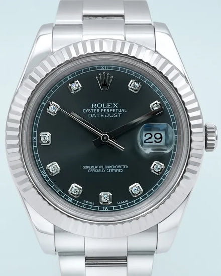 2011 Rolex Datejust II 41MM Grey Dial Oyster Bracelet (116334)