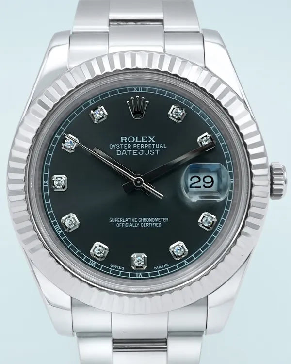 2011 Rolex Datejust II 41MM Grey Dial Oyster Bracelet (116334)