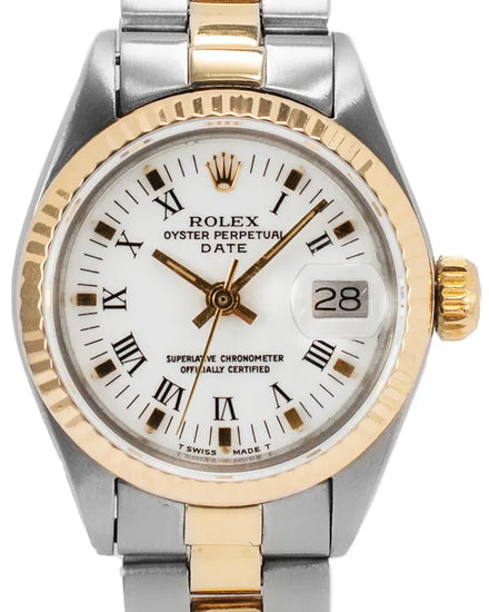 1973 (3.4 Mill Serial) Rolex Lady-Datejust 26MM White Dial Two-Tone Oyster Bracelet (6917)