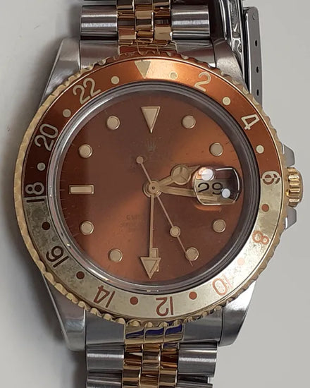 Rolex GMT-Master II "Eye of the Tiger Rootbeer" 40MM Brown Dial Two-Tone Jubilee Bracelet (16713)