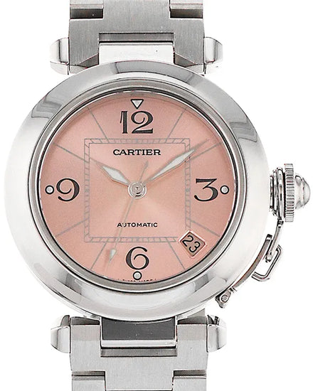 2006 Cartier Pasha De Cartier 35MM Pink Dial Steel Bracelet (W31075M7)
