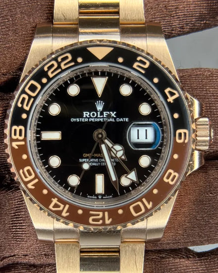 Rolex GMT-Master II "Rootbeer" 40MM Black Dial Rose Gold Bracelet (126715CHNR)