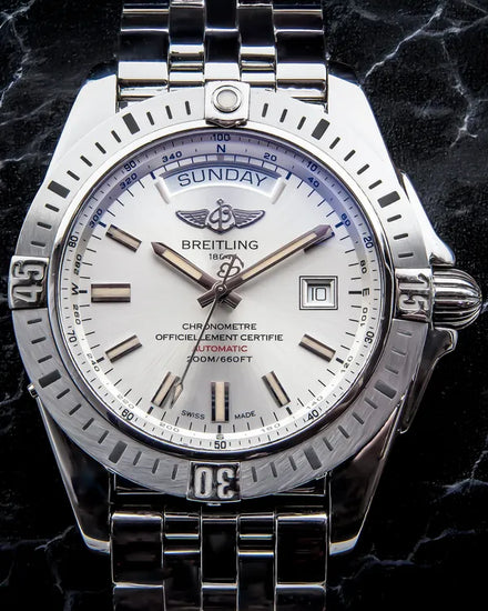 2014 Breitling Galactic 44MM Silver Dial Steel Bracelet (A45320B9/G797)