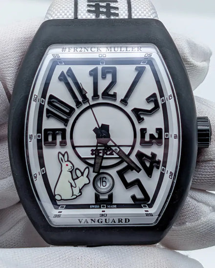 2023 Franck Muller Vanguard #FR2 "Rabbits" L.E. 41MM White Dial Textile Strap (V41SCDT FR2 GFGRNR NR)