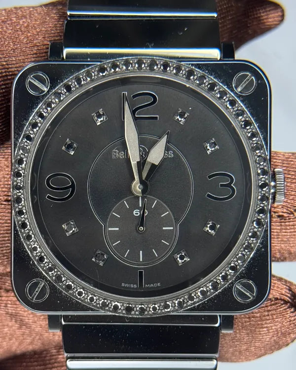 Bell & Ross BR S Aviation Phantom 39MM Quartz Black Dial Ceramic Bracelet (BRS-98-PBCD)