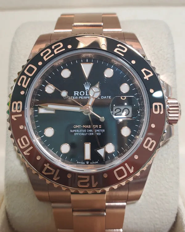 2023 Rolex GMT-Master II "Rootbeer" 40MM Black Dial Rose Gold Oyster Bracelet (126715CHNR)