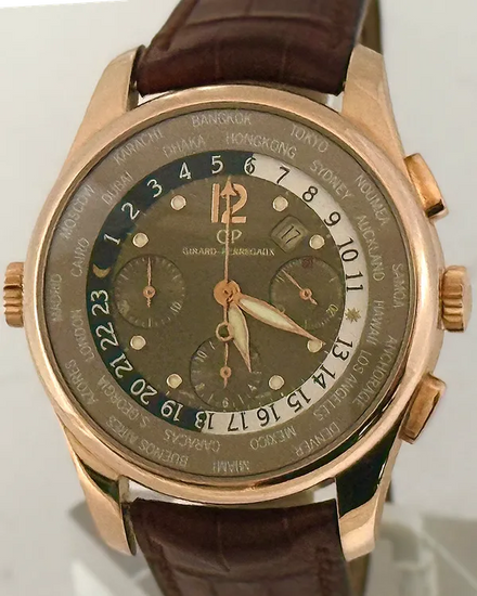 Girard Perregaux World Time WWTC 43MM Grey Dial Leather Strap (49805)