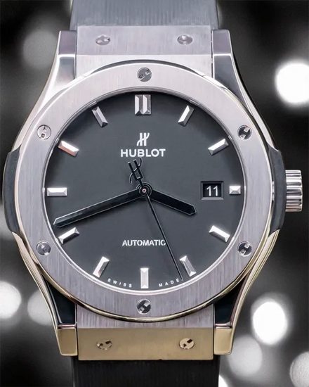 Hublot Classic Fusion 42MM Black Dial Rubber Strap (542.NX.1171.RX)