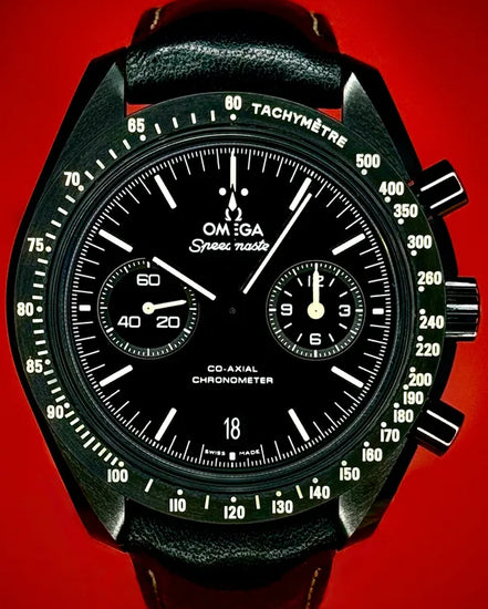 2022 Omega Speedmaster Dark Side of the Moon "Pitch Black" 44.25MM Black Dial Leather Strap (311.92.44.51.01.004)