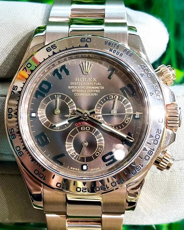Rolex Cosmograph Daytona 40MM Chocolate Dial Rose Gold Oyster Bracelet (116505)