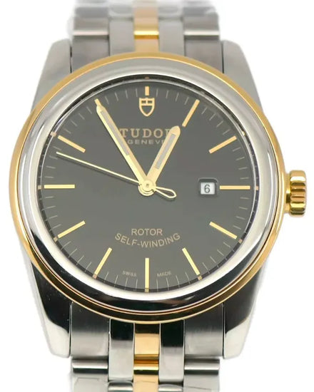 Tudor Glamour Date 31MM Black Dial Two-Tone Bracelet (53003)