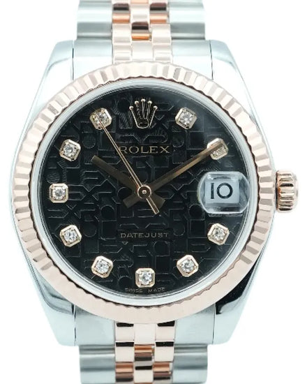 2005 Rolex Datejust 31MM Black "Jubilee Motif" Dial Two-Tone Jubilee Bracelet (178271)