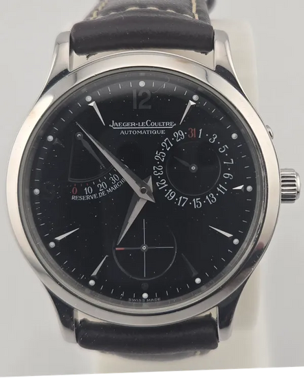 Jaeger-LeCoultre Master Control Reserve de Marche 37MM Black Dial Leather Strap (140.8.93.S)