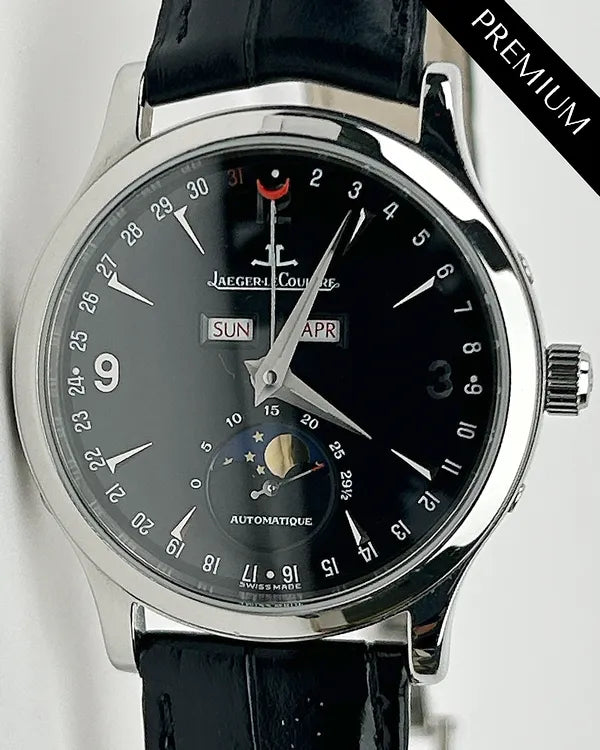 Jaeger-LeCoultre Master Calendar Moon 37MM Black Dial Leather Strap (140.8.98.S)