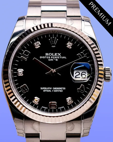 No Reserve - 2017 Rolex Oyster Perpetual Date 34MM Black Dial Oyster Bracelet (115234)