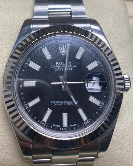 Rolex Datejust II 41MM Black Dial Oyster Bracelet (116334)