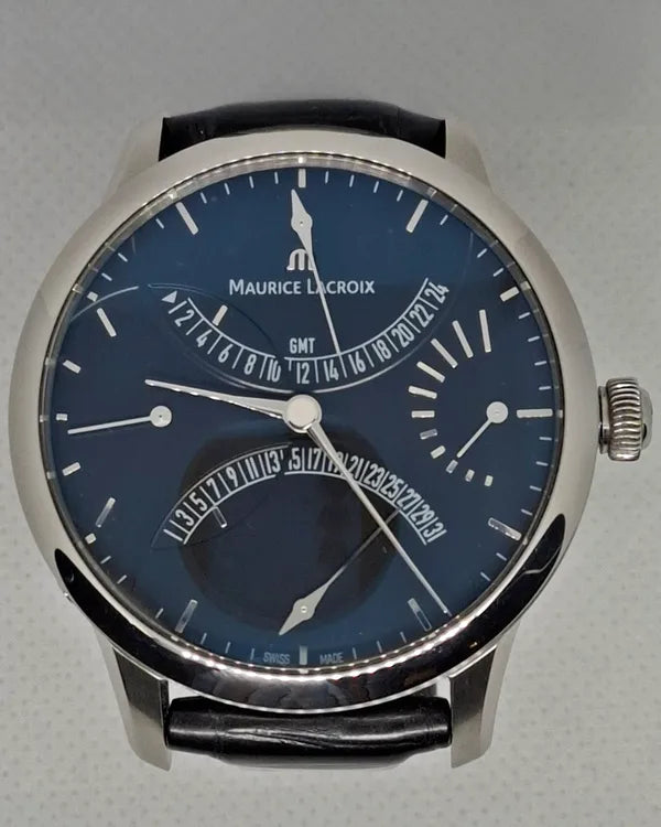 2014 Maurice Lacroix Masterpiece Double Rétrograde 43MM Black Dial Leather Strap (MP6518)