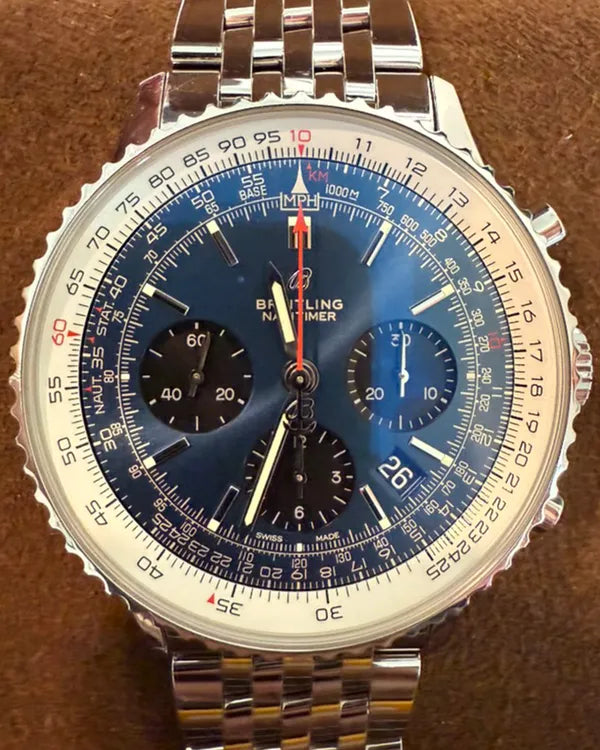 2019 Breitling Navitimer 1 B01 43MM Blue Dial Steel Bracelet (AB0121211C1A1)