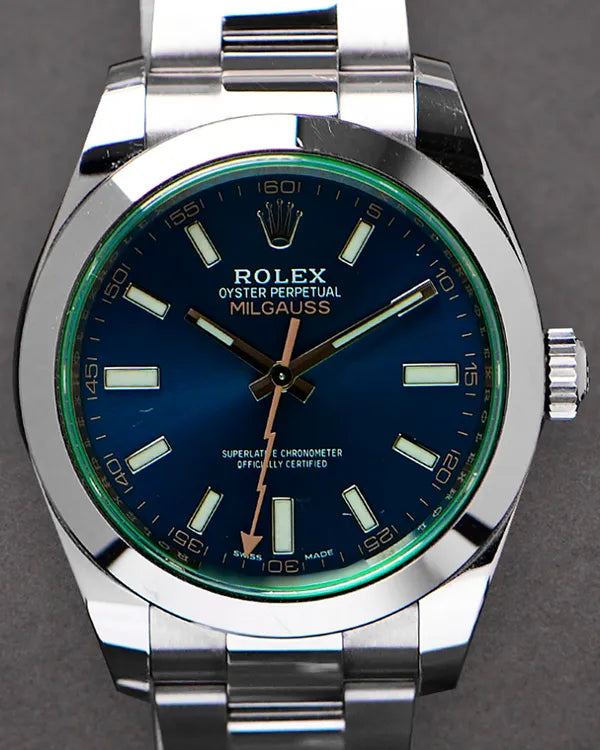 2015 Rolex Milgauss 40MM Blue Dial Oyster Bracelet (116400)