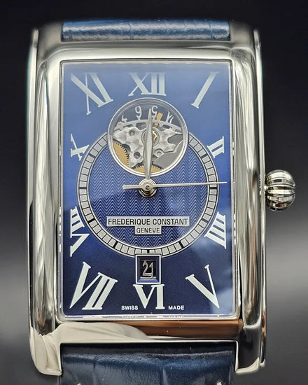 No Reserve - Frederique Constant Classics 47MM Blue Dial Leather Strap (FC-315DNS4C26)
