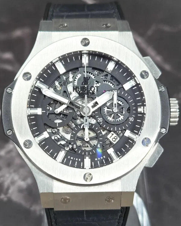 Hublot Big Bang Aero Bang 44MM Skeleton Dial Leather Strap (311.SX.1170.GR)