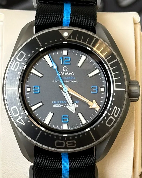 2022 Omega Seamaster Planet Ocean 6000M "Ultra Deep" 45.5MM Black Dial Textile Strap (215.92.46.21.01.001)