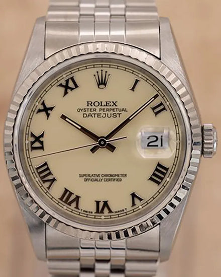 1995 Rolex Datejust 36MM Ivory Dial Jubilee Bracelet (16234)