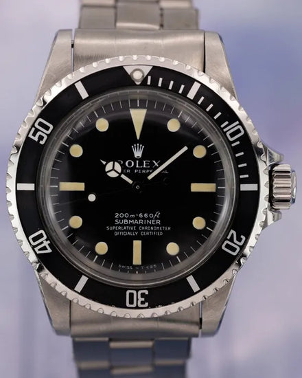 1971 (2.7 Mill Serial) Rolex Submariner No-Date 40MM Black "Meters First" Dial Steel Bracelet (5512)