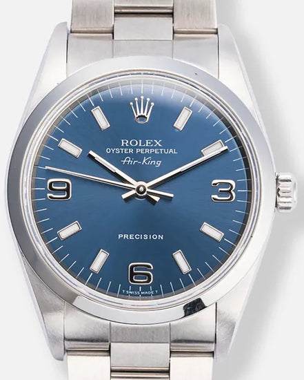 1999 (A Serial) Rolex Air-King 34MM Blue Dial Oyster Bracelet (14000)
