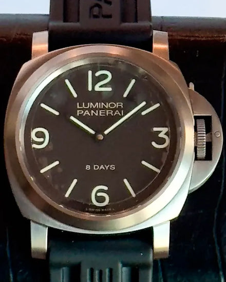 Panerai Luminor Base 8 Days 44MM Brown Dial Rubber Strap (PAM00562)