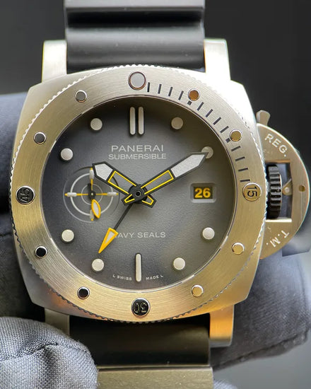 2025 Panerai Submersible GMT "Navy SEALs" L.E. 44MM Grey Dial Rubber Strap (PAM01323)